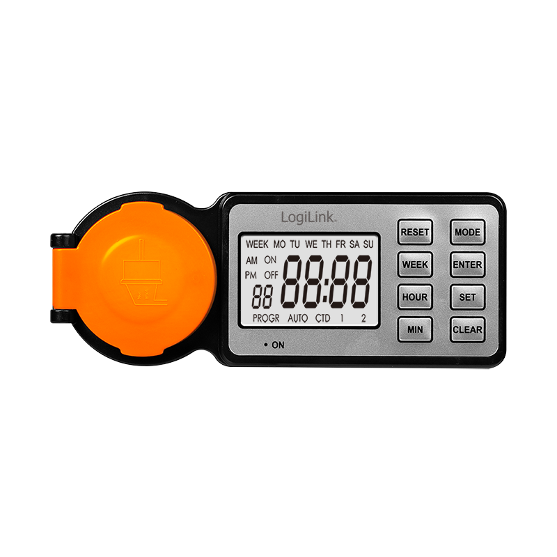 Logilink PRELUNGITOR, Schuko x 1, 230 V/16 A, 50 Hz, max. 3500 W, timer, LCD, 8 butoane, ET0016 - imagine 3