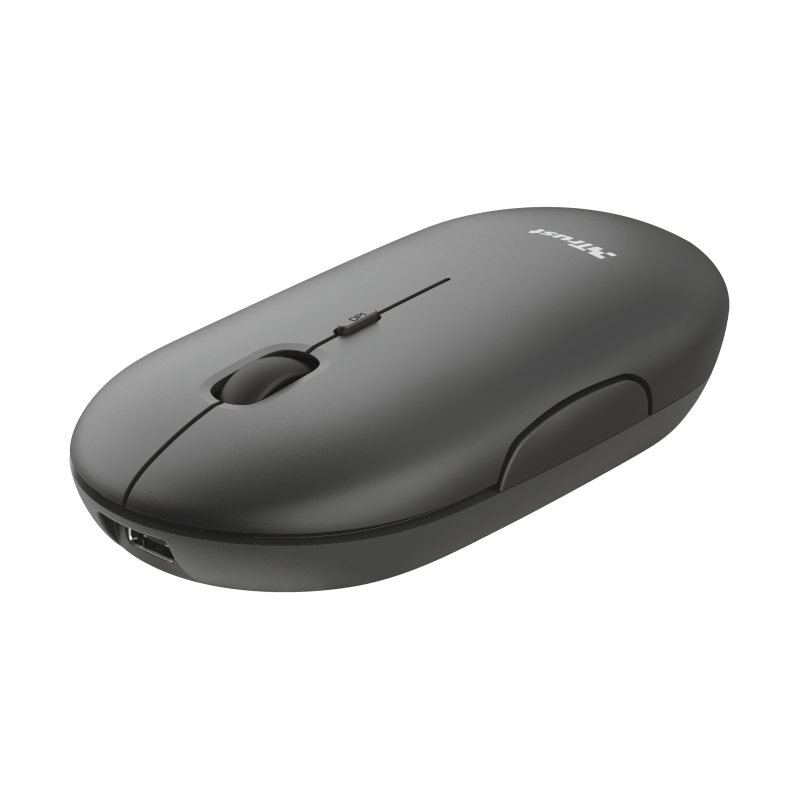 TRUST Mouse Wireless Puck Rechargeable Wireless Ultra-Thin Mouse, 1600 dpi, Negru, TR-24059