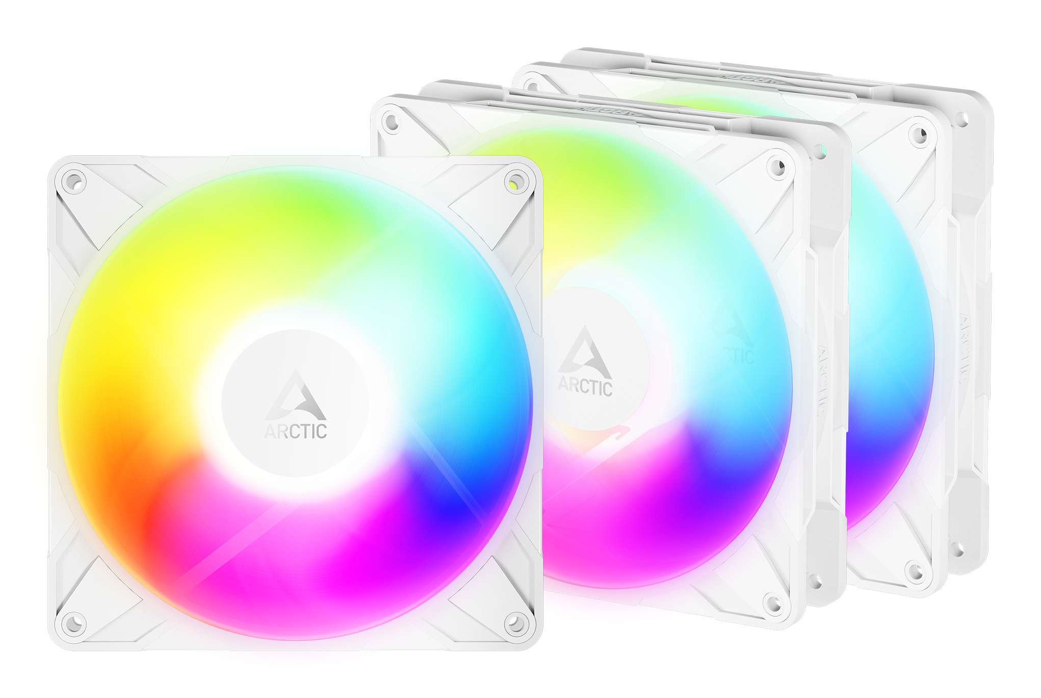 Arctic Set 3 ventilatoare P14 Pro Reverse A-RGB (White) - 3 Pack, 140mm, 400 - 2650 RPM, ACFAN00328A