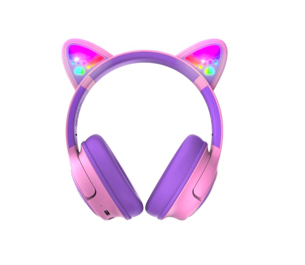 POWERLOCUS Casti Over-ear Bobo Cat Ears, Wireless, Multicolor, PWL-BOBO-CATEARSPUPRPLEPINK