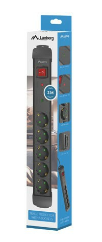Lanberg Prelungitor SP1, 5m, 5 prize, ng, SP1-05F-0500-BK - imagine 7