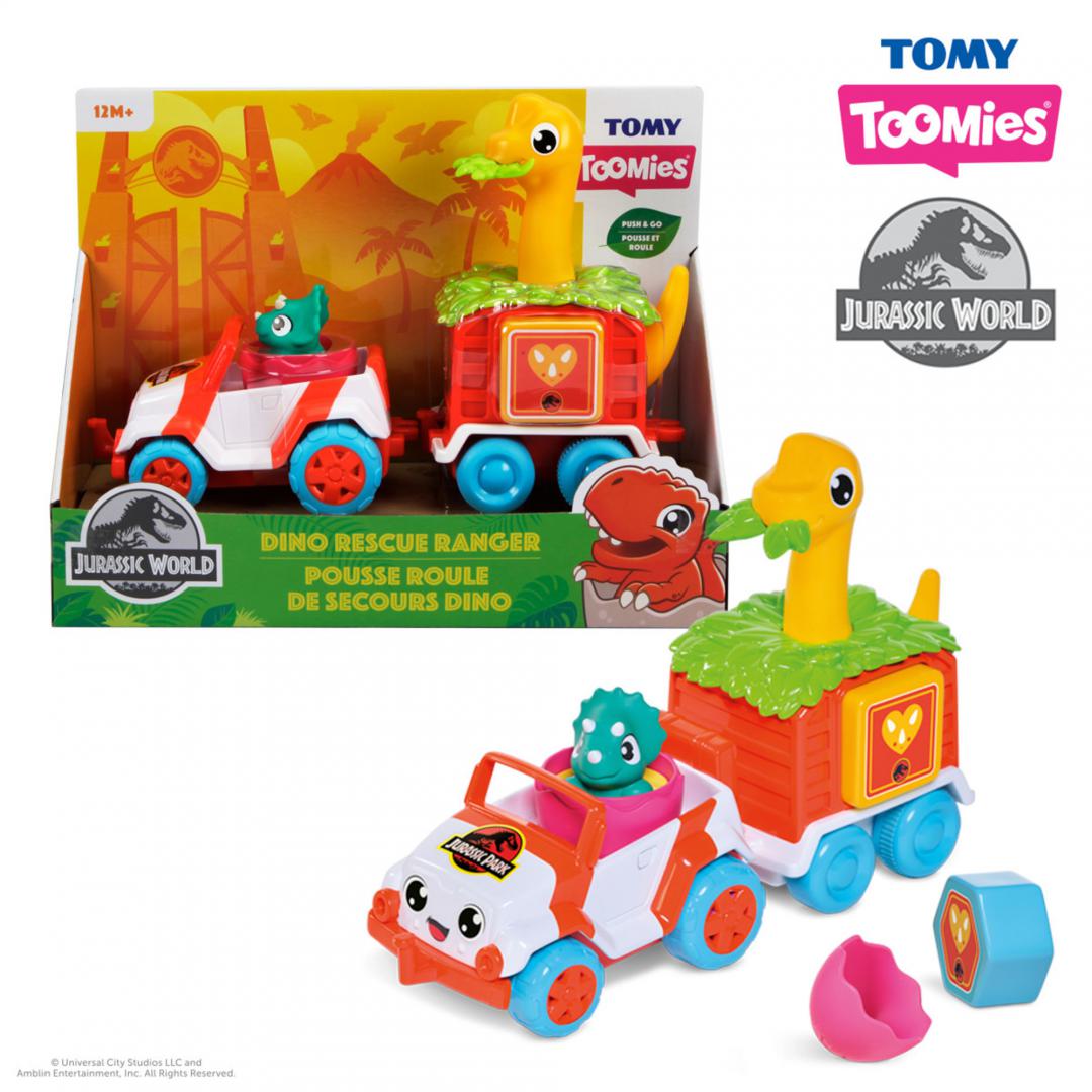 TOMY VEHICUL DE SALVARE CU REMORCA COLORATA, DINO, JURASSIC WORLD, T73253 - imagine 5