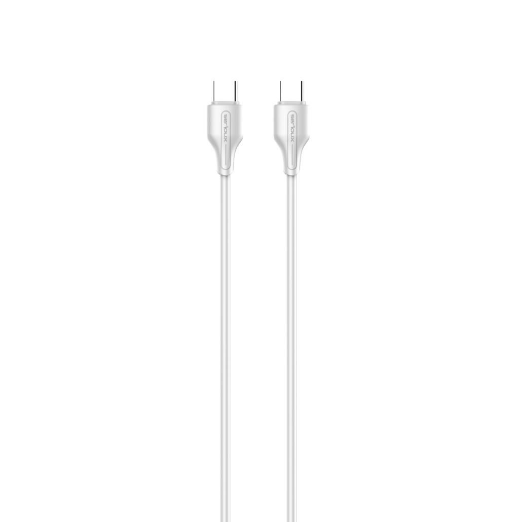 SERIOUX Cablu TYPE-C - TYPE-C 1M60W.Lungime: 100 cm, Ieșire: 65W, tip cablu: USB-C la, SRXC-C65W1-W