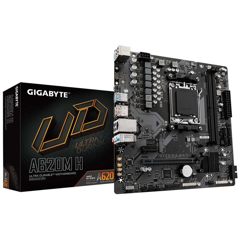 GIGABYTE Placa de baza, Socket AM5, DDR5, Micro-ATX, A620M H