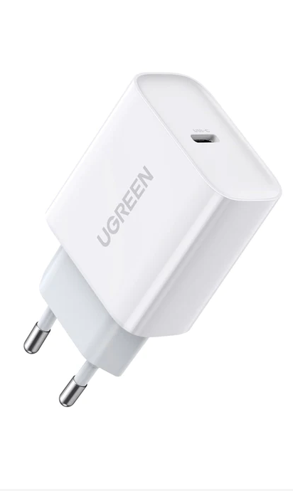 UGreen INCARCATOR retea, "CD137" Quick Charge 20W, 1 x USB Type-C 5V/3A, alb, 60450