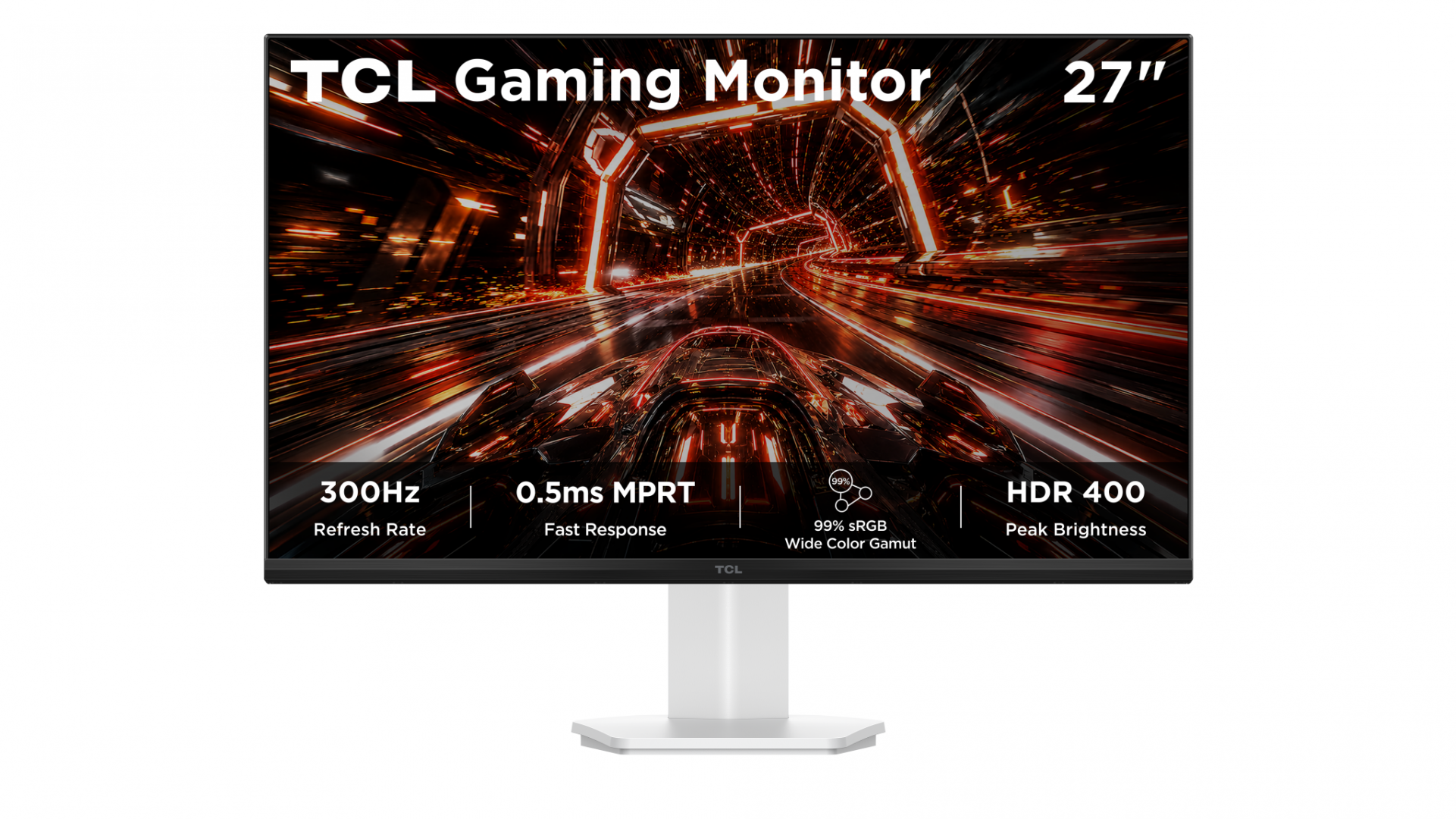 TCL Monitor Gaming 27", Full HD (1920x1080), 280Hz, 5 ms, 2x HDMI, 1x DP, 1x Jack, 27P1AD