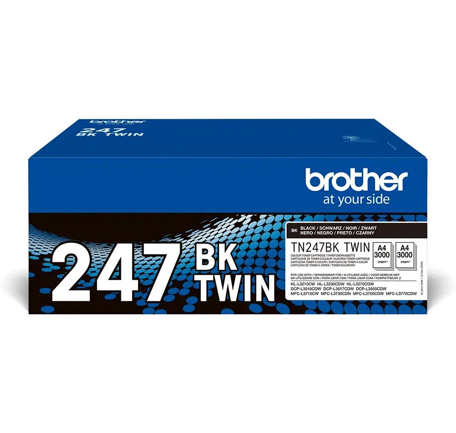 BROTHER Dual-Pack Original Black pentru HL-L3210|L3270|DCP-L3510|L3550|MFC-L3730|L3770, TN247BKTWIN