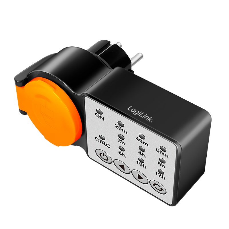 Logilink PRELUNGITOR, Schuko x 1, 230 V/16 A, 50 Hz, max. 3500 W, timer, 4 butoane operare, ET0015 - imagine 2