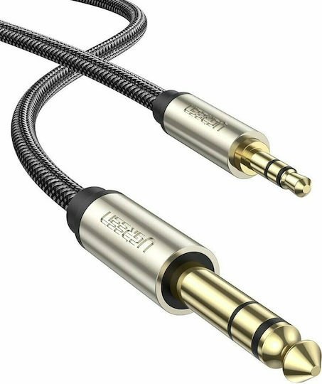 UGreen CABLU audio, "AV127" TRS jack 3.5 mm (T) la jack 6.35 mm (T), lungime 3m, gri, 10629