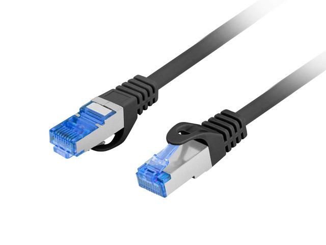 LANBERG Patch cord Cat.6A S/FTP LSZH CCA 2 m negru, Fluke Passed, PCF6A-10CC-0200-BK
