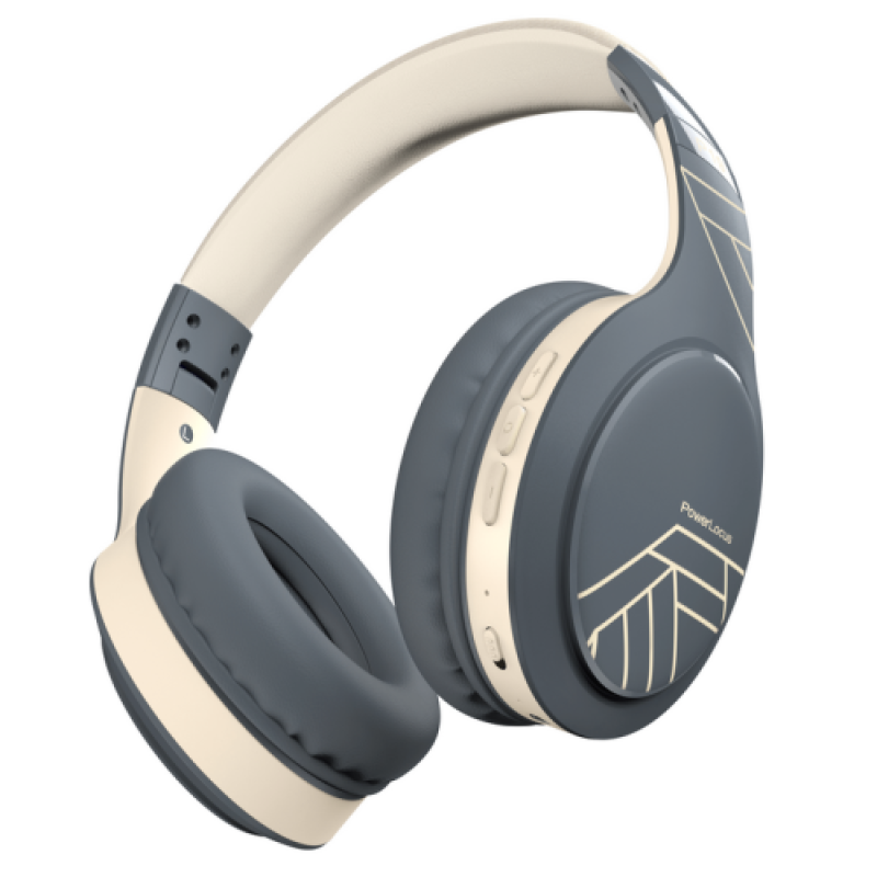POWERLOCUS Casti Over-ear P19, Wireless/Wired, Gri, PWL-P19-ASPHALTGREY