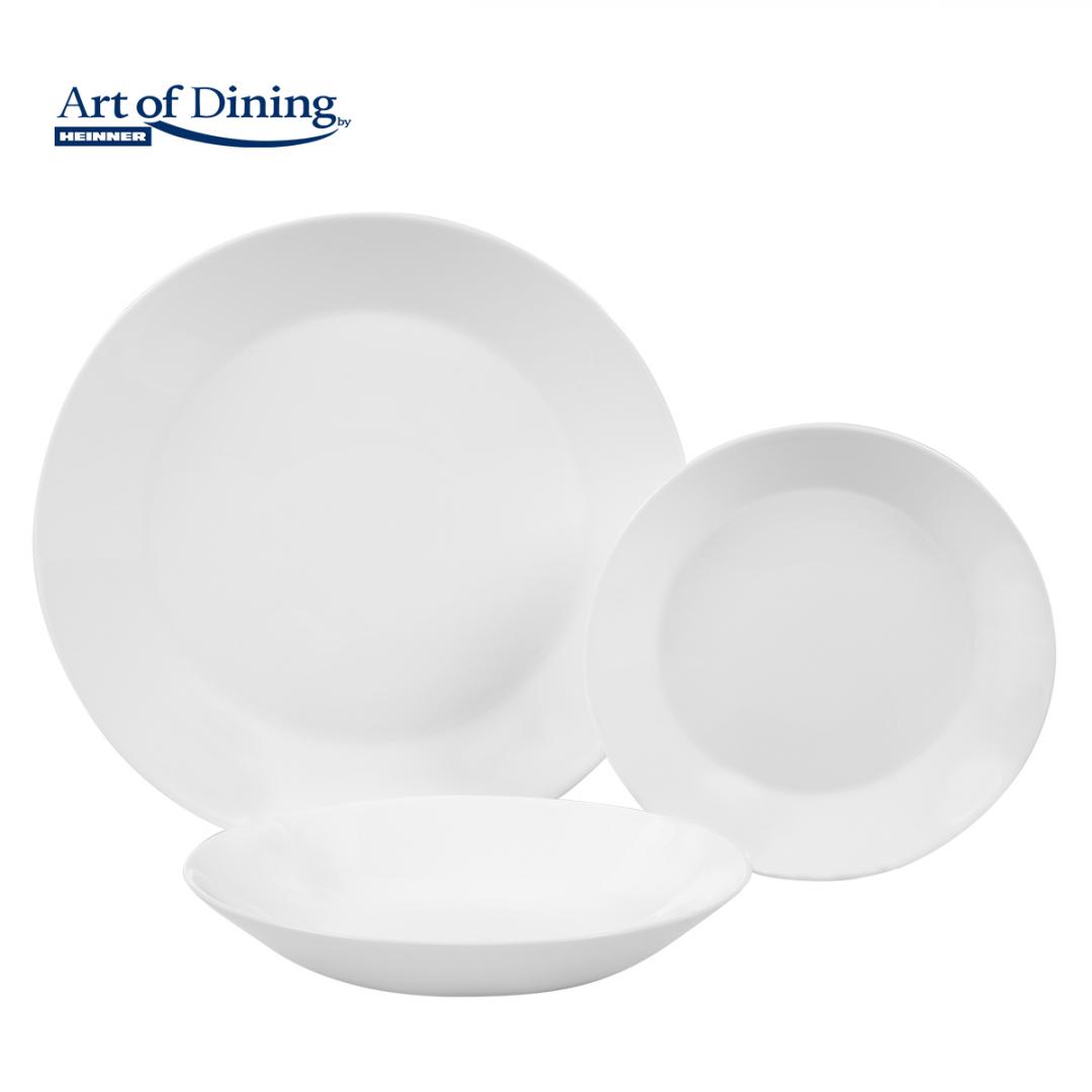 HEINNER SERVICIU MASA DIN OPAL ALB 18 PIESE, ELYA, ART OF DINING, HR-AHL-18EL