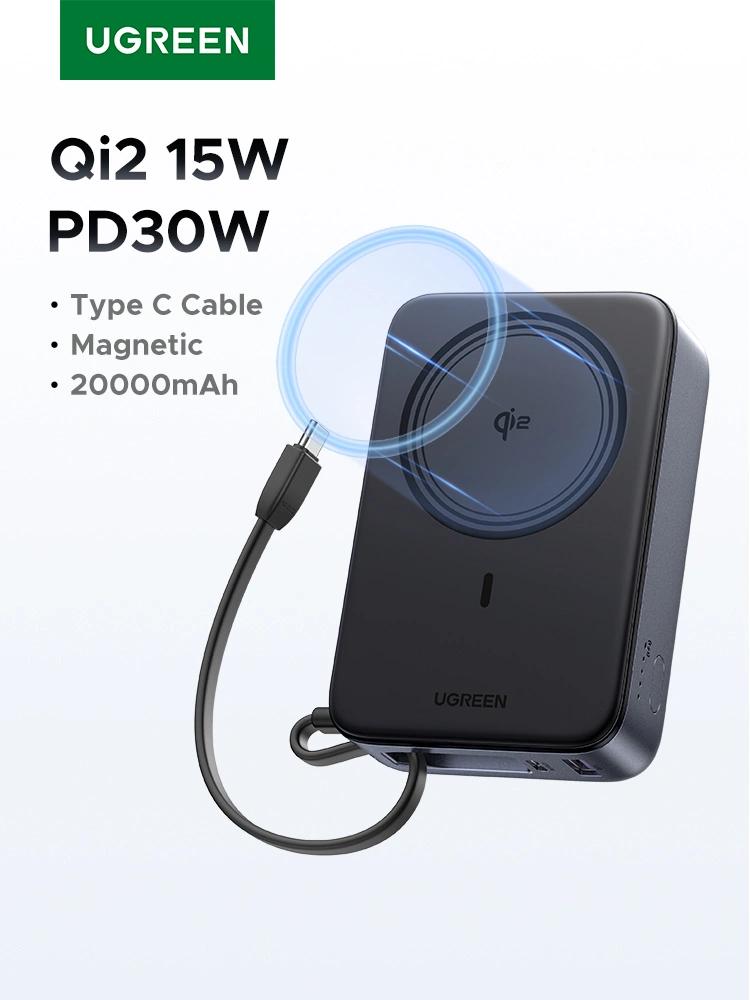 UGreen POWER BANK PB567, 20000mAh, 30W PD3.0, 1 x USB, 1 x USB Type-C, incarcare magnetica, 55450B - imagine 3