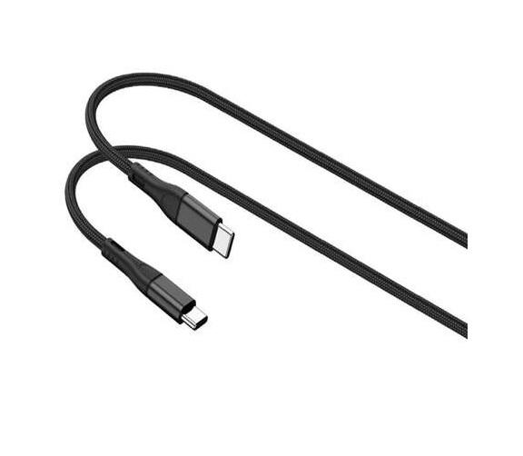 LEMONTTI Cablu Bending Aluminum Fast Charge Type-C la Type-C, PD 65W, 1.2m, Negru, LEMCTYC65WN