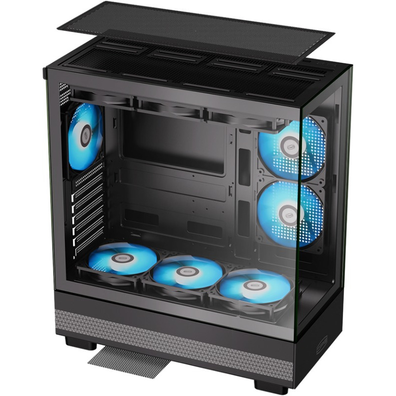 PCCOOLER CARCASA C3 Q500, middle tower, gaming, fara sursa, suporta 7xfan, PSU shroud, C3 Q500 BK - imagine 3