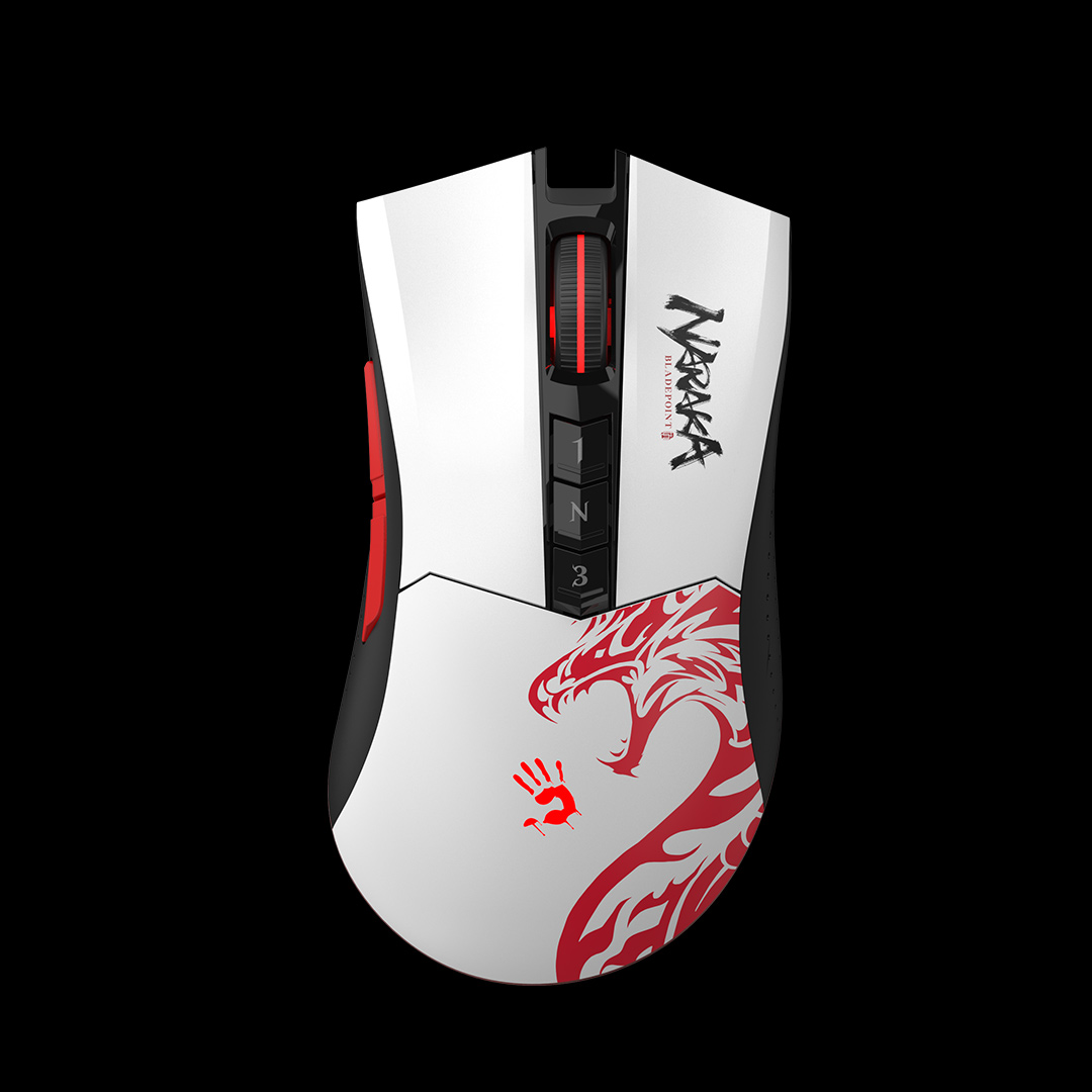 A4Tech MOUSE - gaming, Bloody co-branded Naraka, wireless, 2.4GHz, optic, 5000 cpi, R90-PLUS