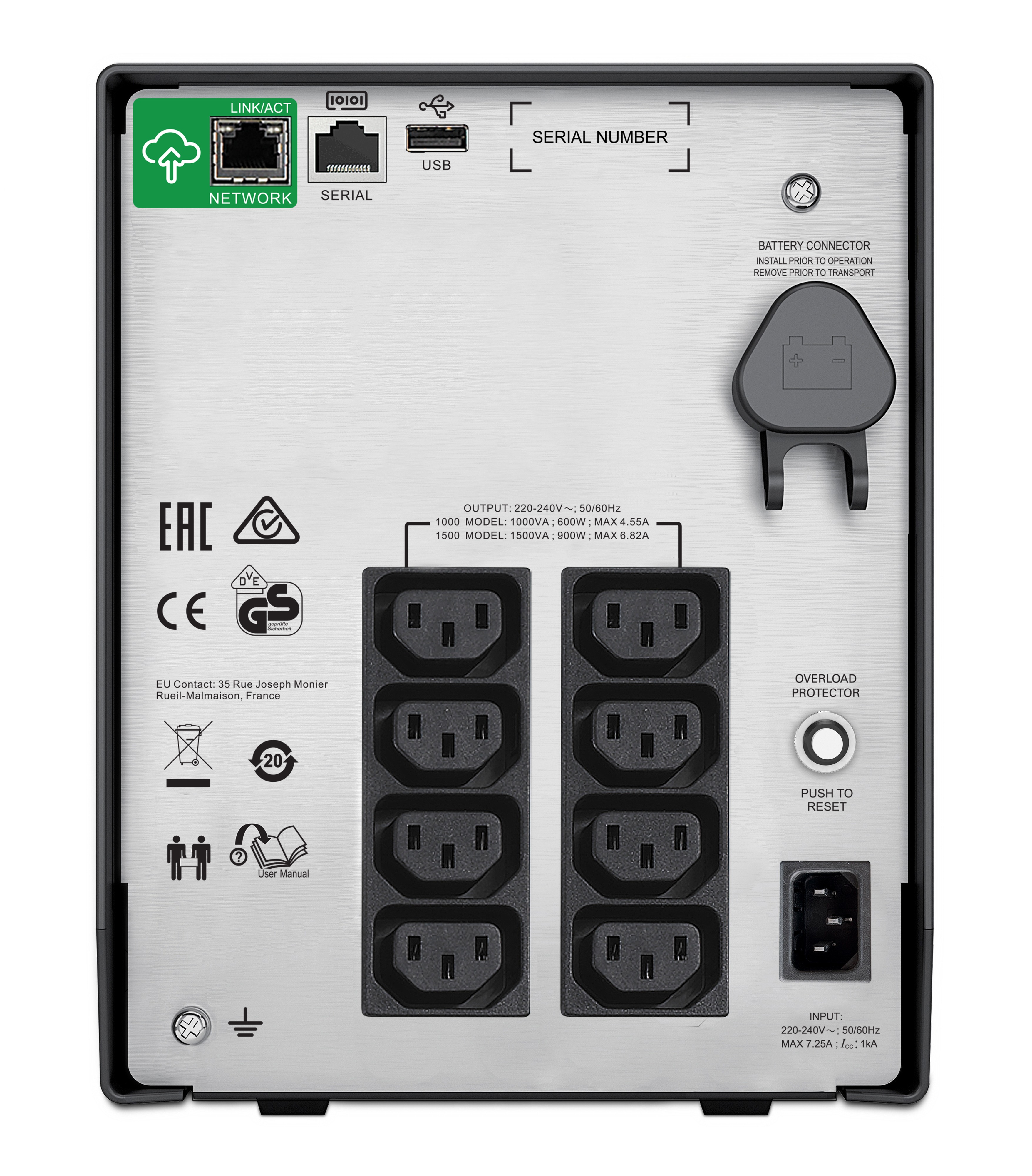 APC UPS,Smart-UPS C,Line Int. sin pura mgmt,mini tower,1500VA /, SMC1500IC - imagine 3