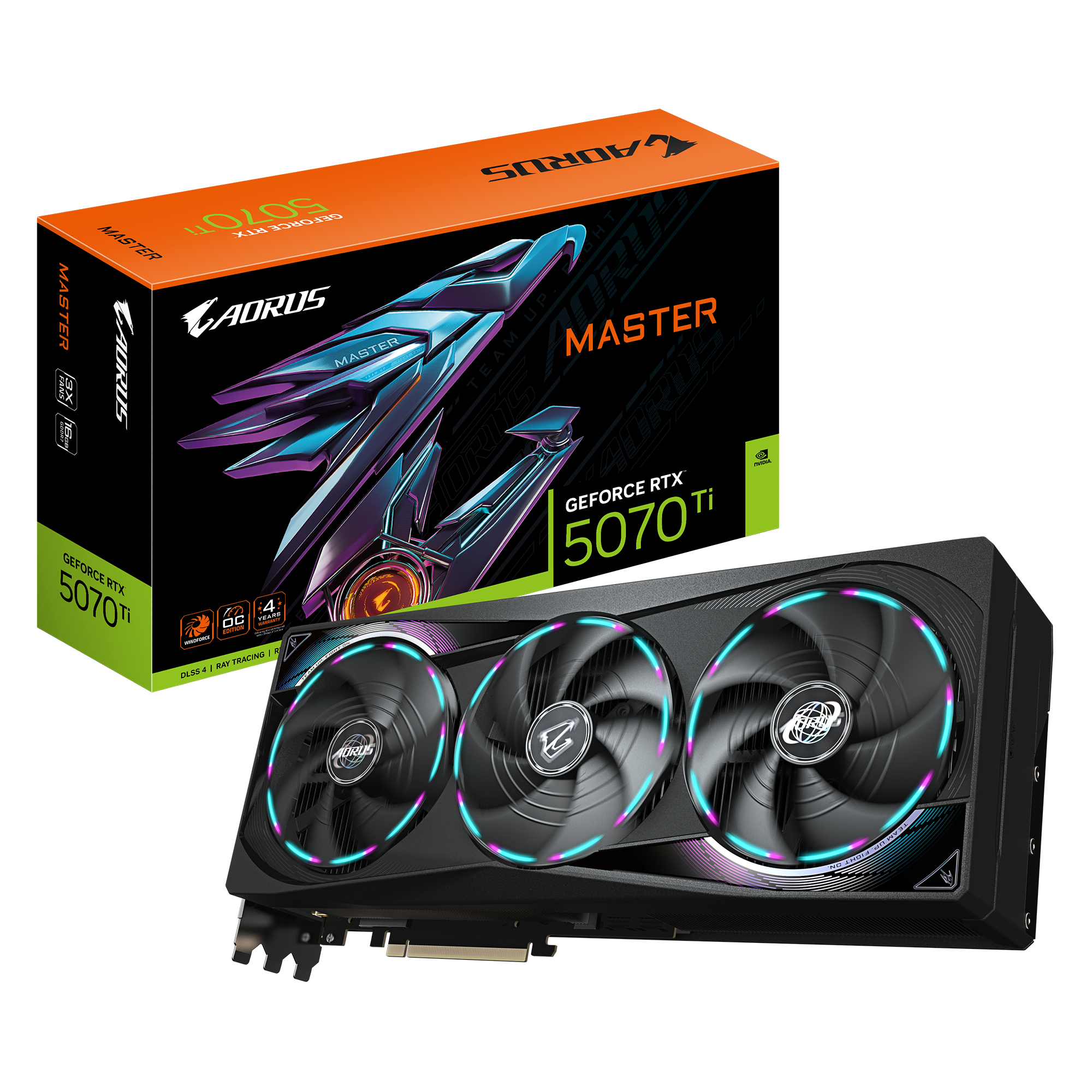 Gigabyte Placa video Aorus GeForce RTX 5070 Ti Master 16G, 16384 MB GDDR7, GV-N507TAORUS M-16GD