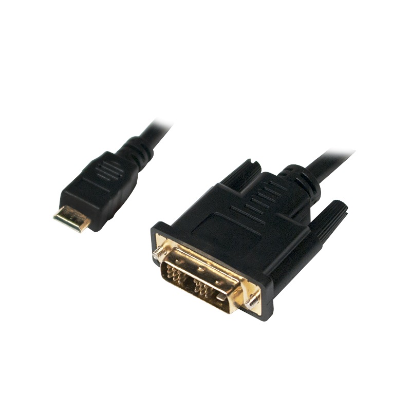 Logilink CABLU video, adaptor Mini-HDMI (Type C)(T) la DVI-D SL (T), 1m, conectori auriti, CHM002