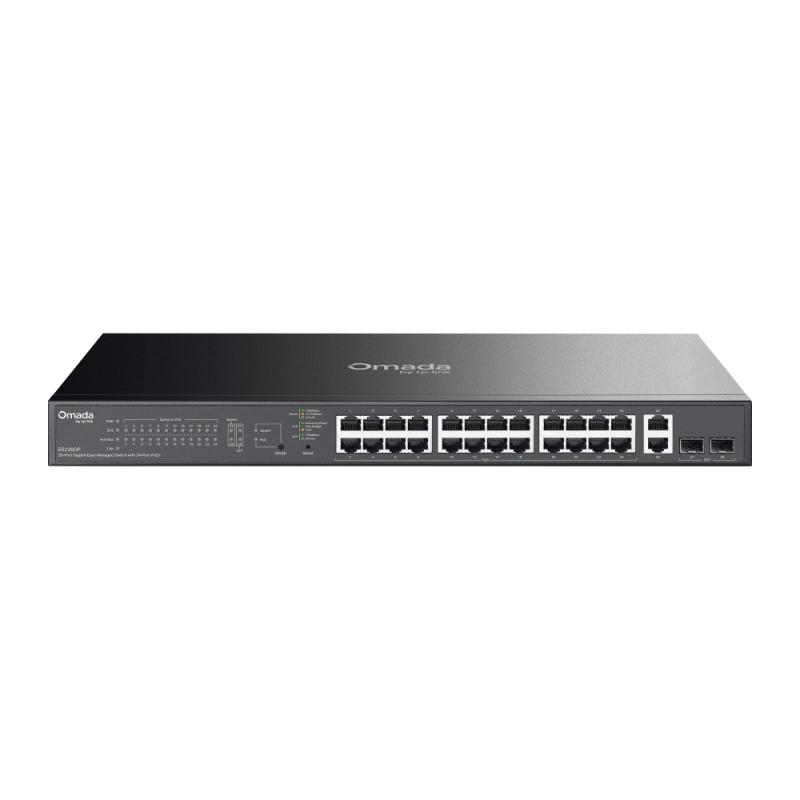 TP-LINK Switch 28-Port Gigabit, 24-Port PoE+, 250W, Rack, ES228GP