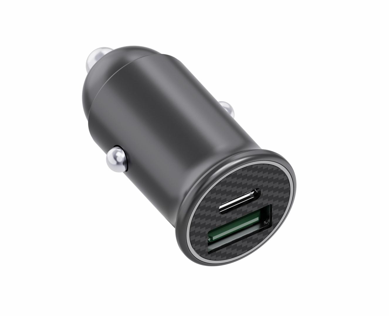 SERIOUX INCARCATOR AUTO 60W 12V, Alimentator/încărcător auto cu USB, Ieșire USB-C & USB-A, SRXA-CC30