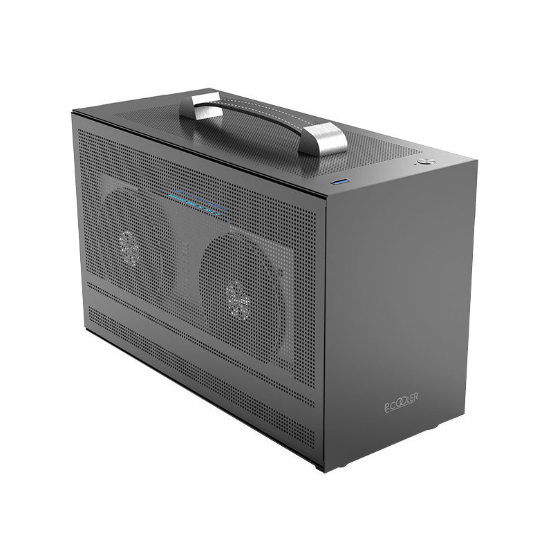 PCCOOLER CARCASA, Mini Tower, ITX, fara sursa, fereastra laterala tip MESH, gri, MINI I100G PRO MESH