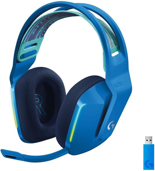 Logitech G733 LIGHTSPEED Wireless RGB Gaming Headset - BLUE - 2.4GHZ - EMEA, 981-000943