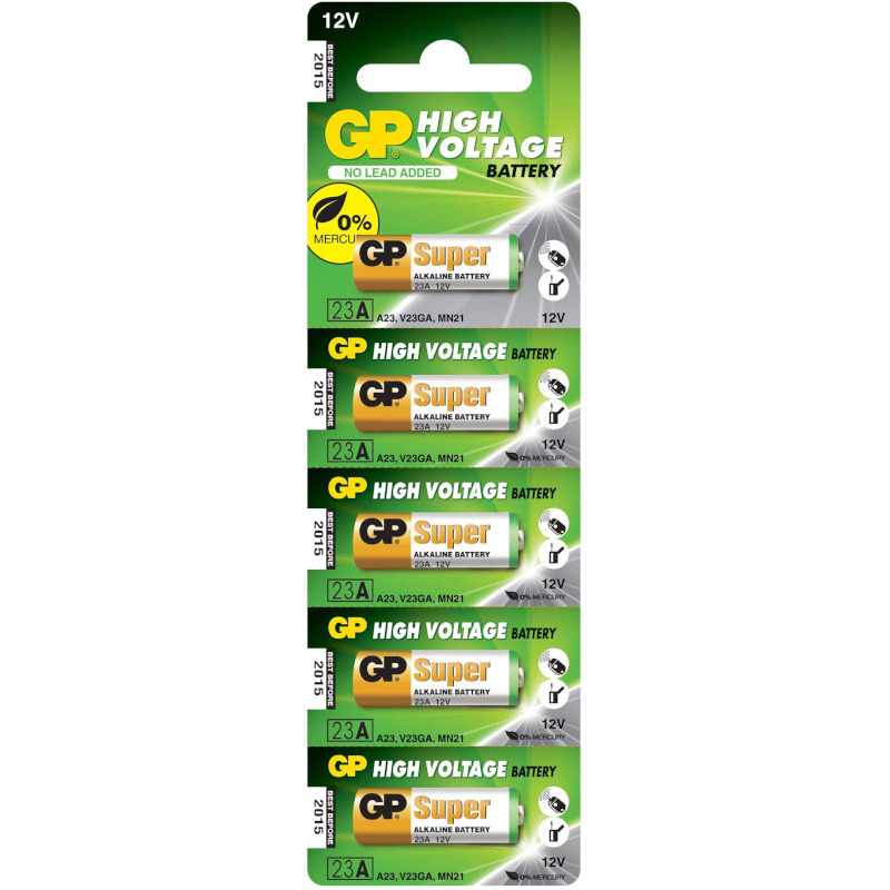 GP Batteries Baterie, Super Alcalina LR23 (23A) 12V alcalina, blister 5 buc. 23AF-U5, GPPBA23AF002
