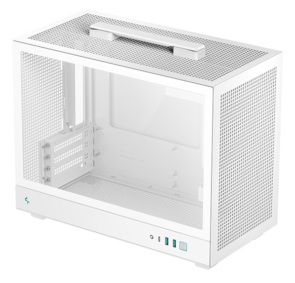 Deepcool CARCASA CH160 PLUS Wh, mini tower, gaming, fara sursa, suporta 4xfan, USB, R-CH160-WHNGM0-G