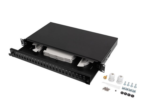 Lanberg Patch panel fibra rack 19" 1U 24x SC, FOP1-24SS-LDB