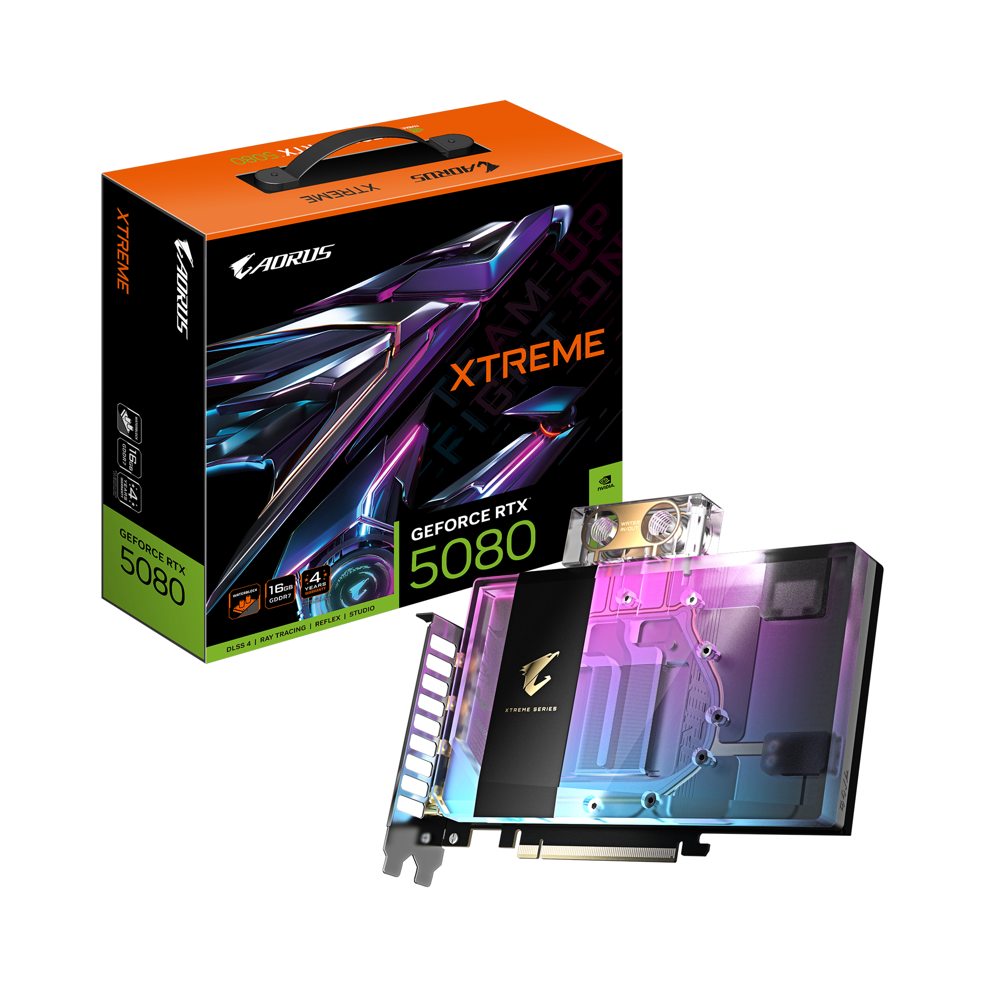 Gigabyte VGA PCIE16 RTX5080 16GB GDDR7/N5080AORUSX WB-16GD, GV-N5080AORUSX WB-16GD 1.0