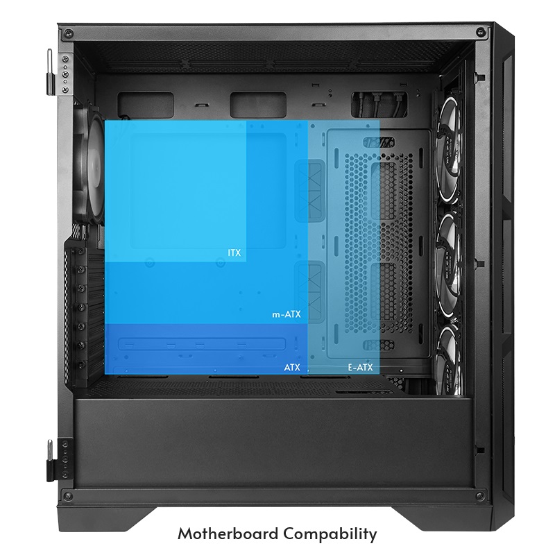 CHIEFTEC CARCASA APEX, Tower,ATX,fara sursa,4xfan,USB 3.2gen2 Type-Cx2,USB 3.2gen1x2, GA-01B-TG-OP - imagine 5