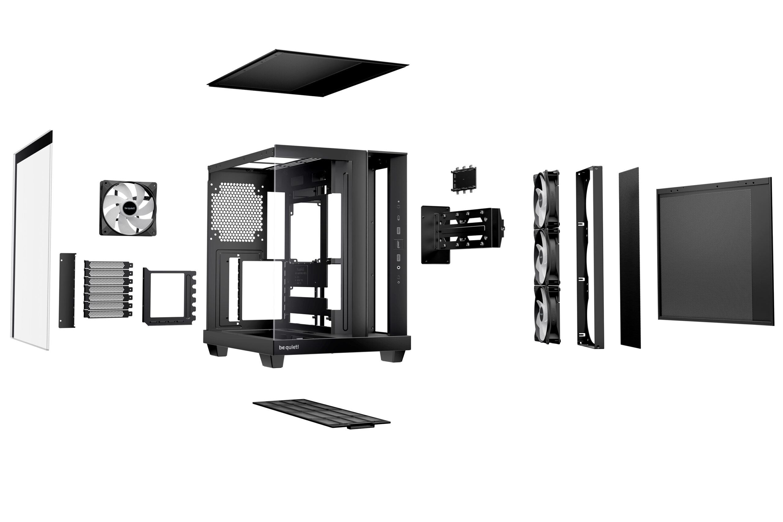 Be Quiet CARCASA Light Base 500 LX Black, middle tower, gaming, fara sursa, suporta 10xfan, BGW85 - imagine 7
