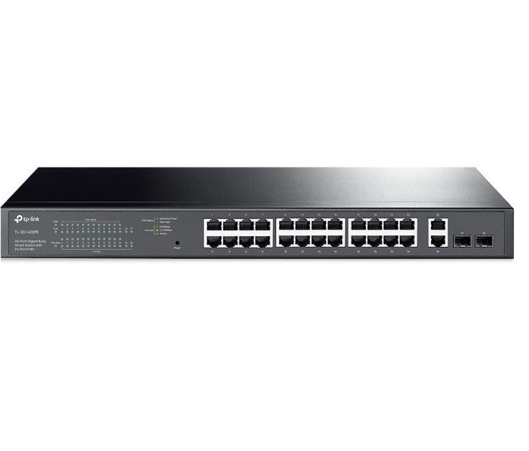 TP-LINK 28-Port Gigabit Easy Smart Switch with 24-Port PoE+, TL-SG1428PE