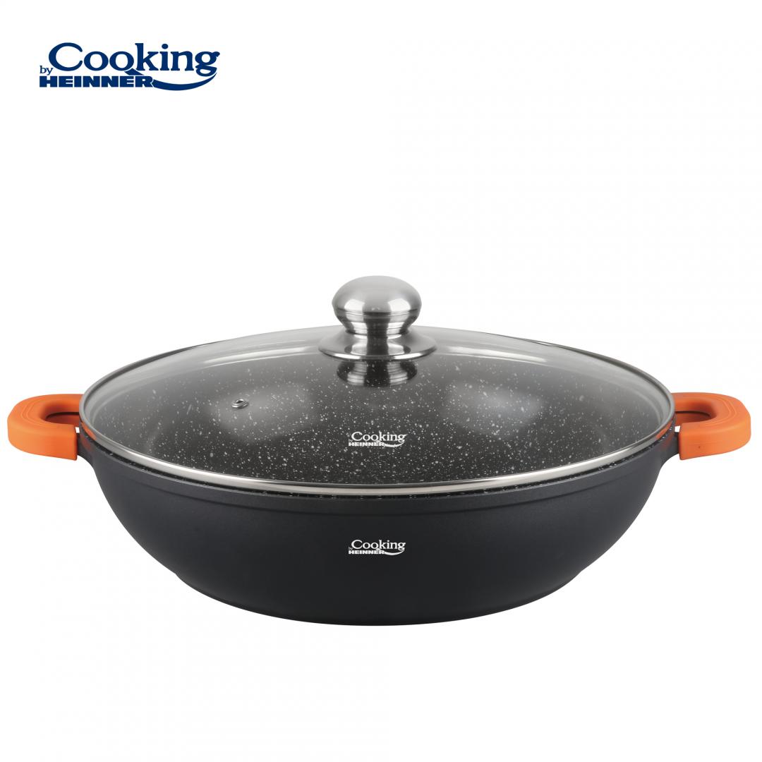 HEINNER CRATITA ALUMINIU+CAPAC 32X8.5CM,5.5L,DARK LINE, COOKING BY, HR-SCO-A32C