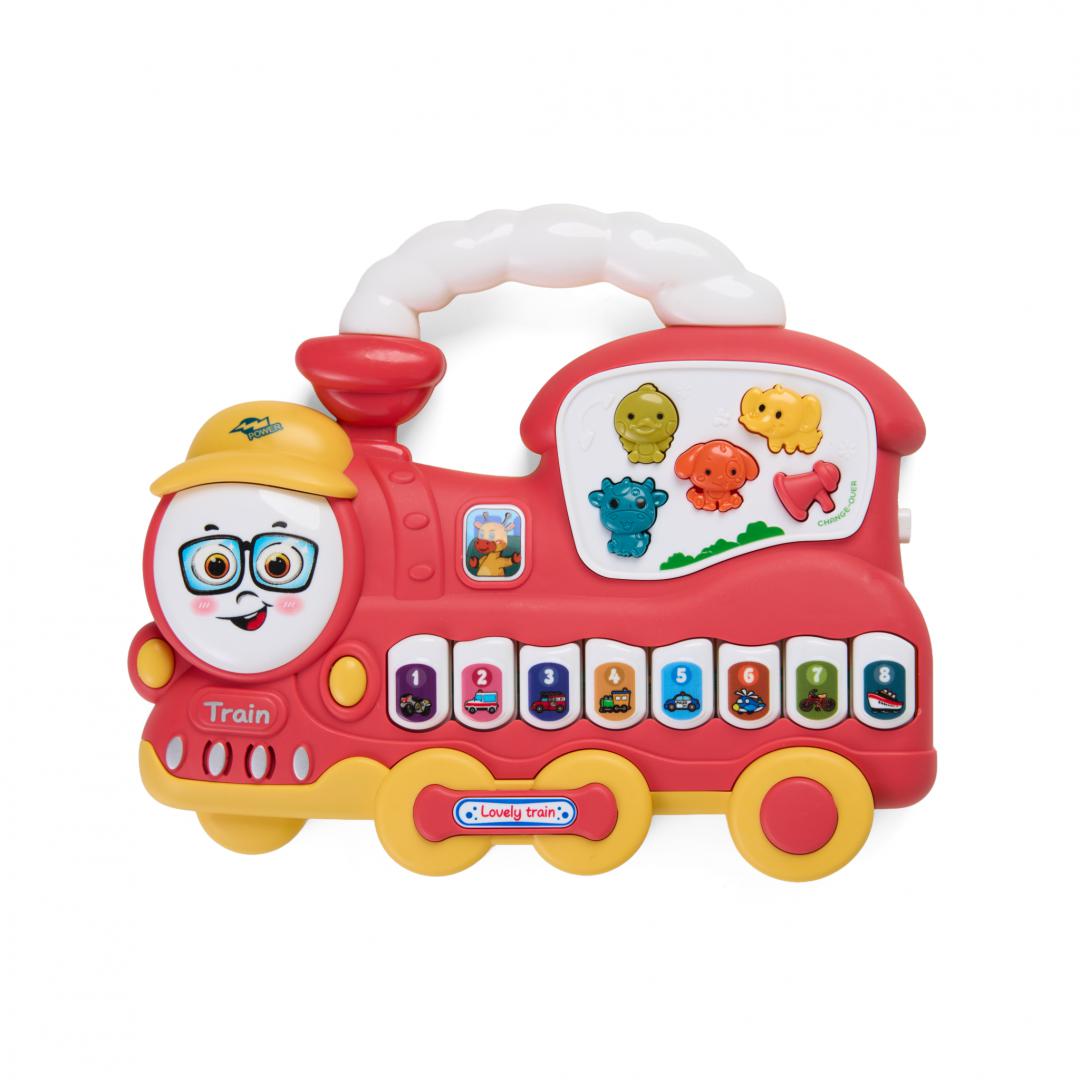 MomKi JUCARIE TRENULET CU LUMINI SI SUNETE,ROSU, MOMKI855-112R