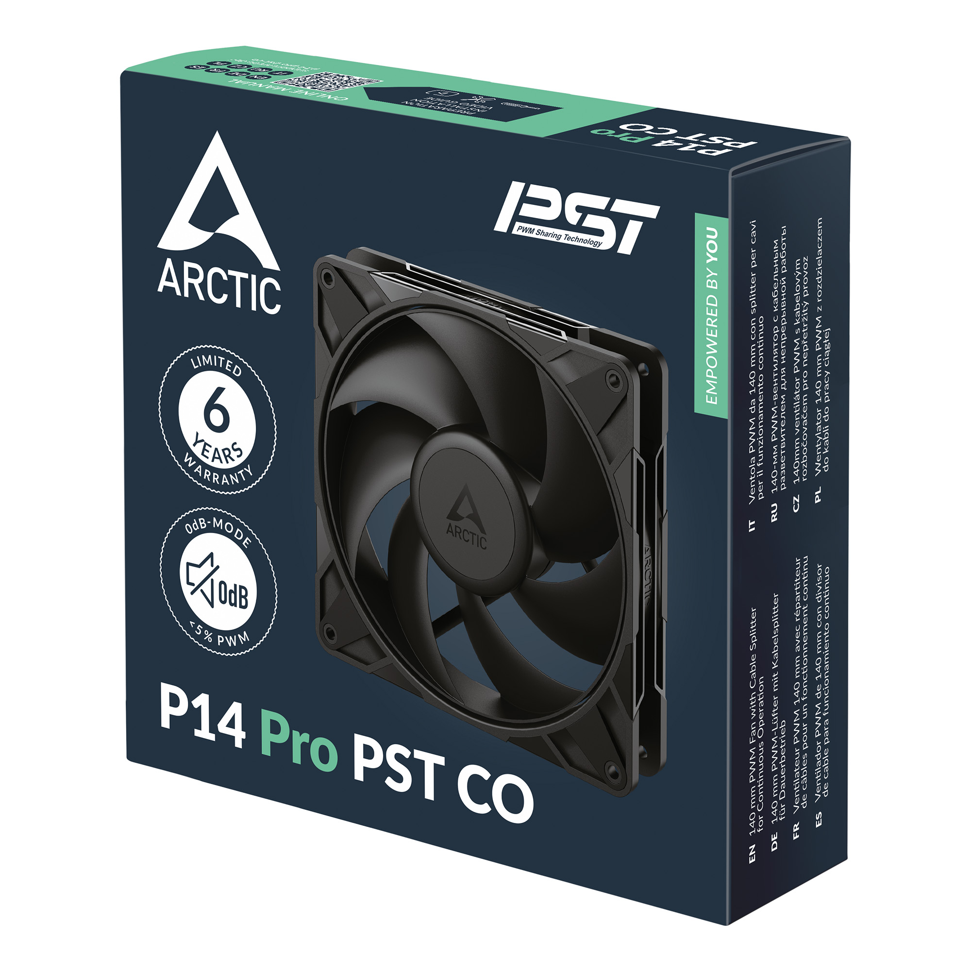 Arctic Ventilator P14 Pro PST CO, 140mm, 600 - 3000 RPM, Dual Ball Bearing, 110 cfm, ACFAN00316A - imagine 5