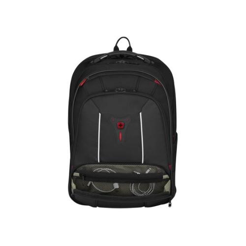 WENGER Carbon Pro, Business Backpack with 15.6" Laptop Sleeve and Tablet Pocket, Black, 653129