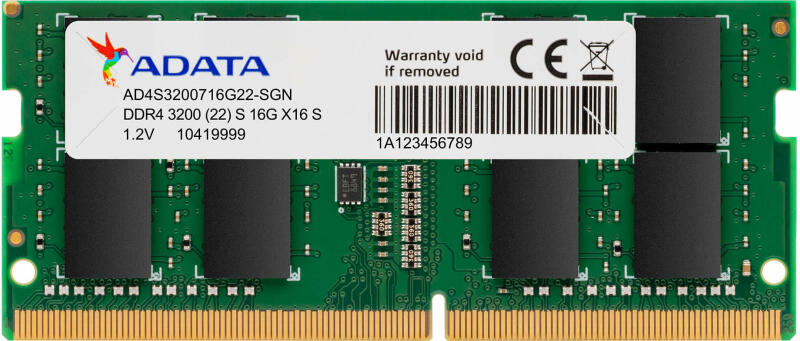Adata SODIMM, 32GB DDR4, 3200 MHz, AD4S320032G22-SGN