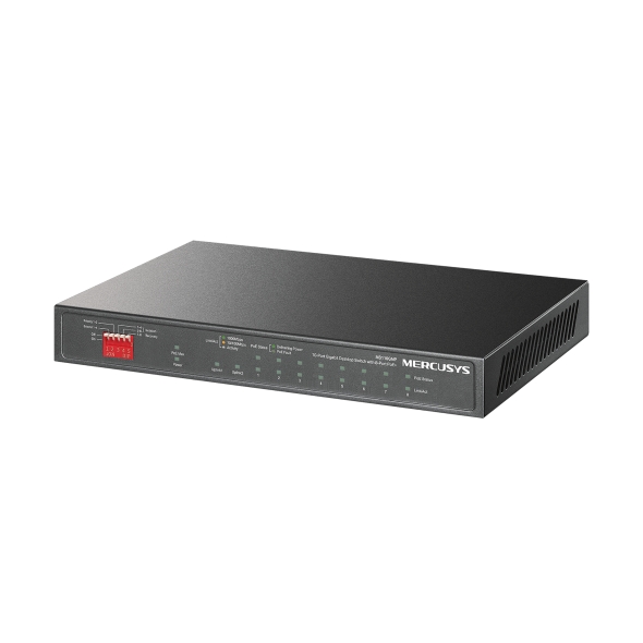 Mercusys SWITCH PoE 8× Gigabit PoE+ si 2× Gigabit Uplink, buget PoE maxim 111 W compatibil, MS110GMP