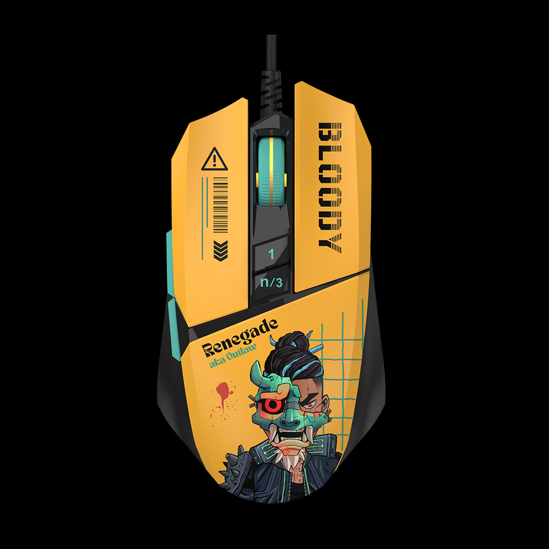 A4Tech Mouse, gaming, Bloody RGB Animation Backlit USB Renegade Sunset, W63Max Renegade Sunset