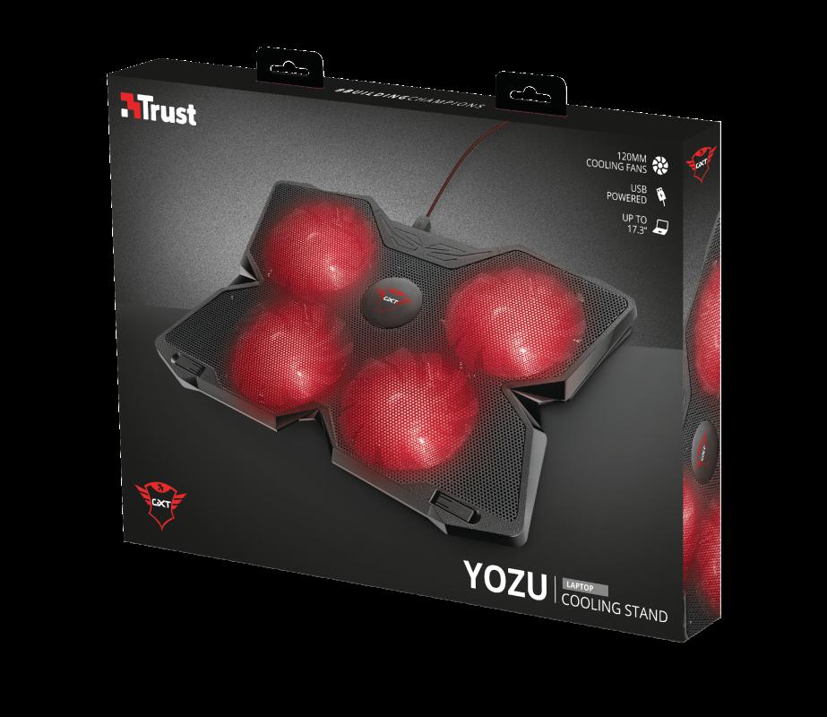 Trust STAND "GXT Yozu" notebook 17.3", sita metal, 4 x fan 12cm, LED rosu, negru, TR-20817 - imagine 6