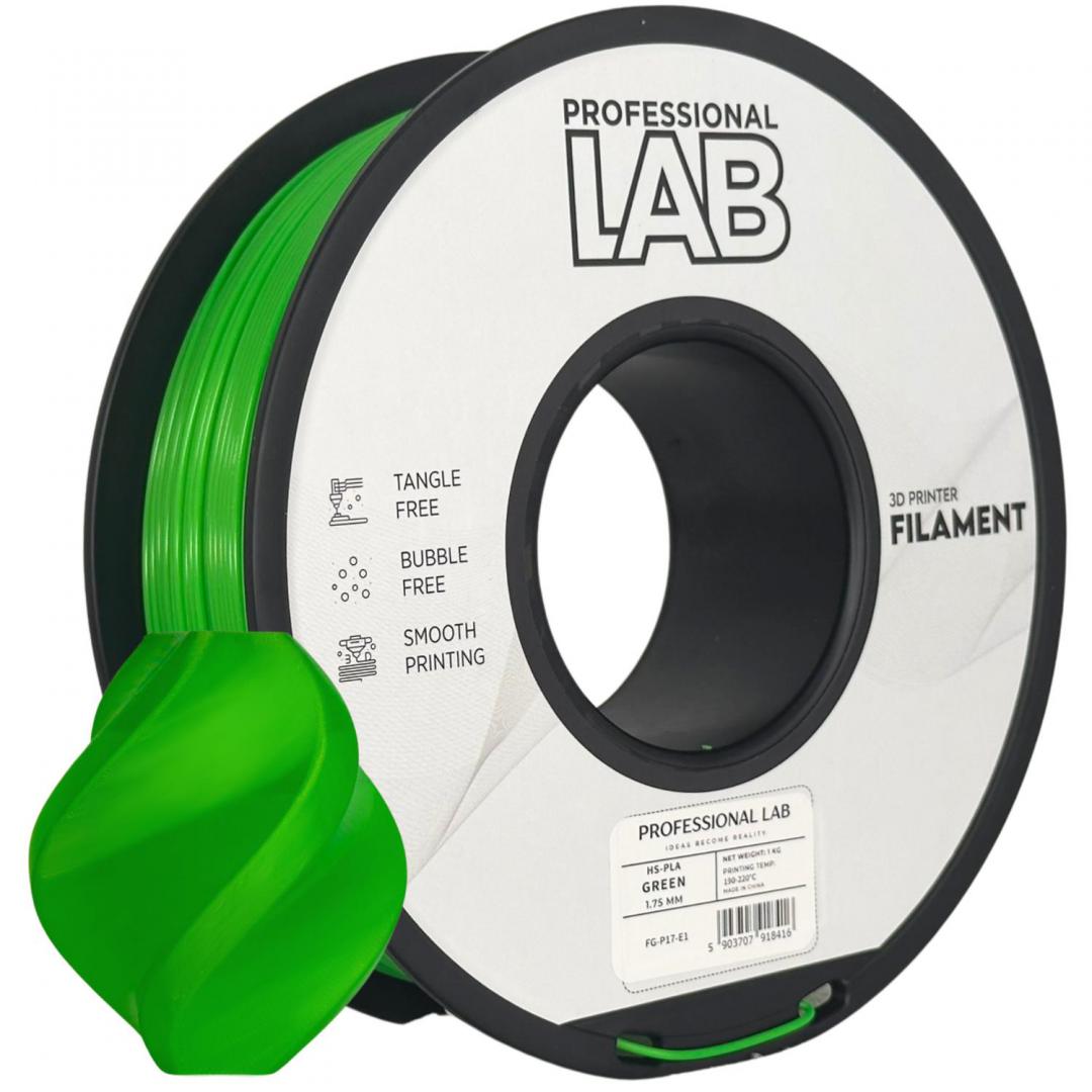 PROFESSIONAL LAB Filament 3D Proffesional Lab, Diamentru 1.75mm, Greutate: 1KG, HS-PLA GREEN