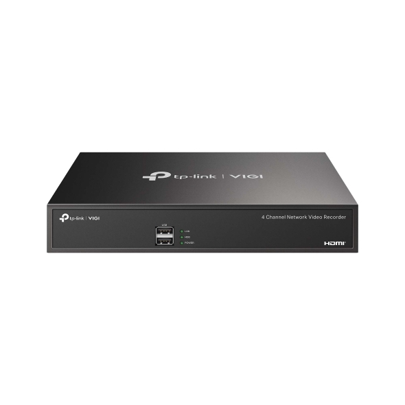 Tp-Link NVR VIGI, 4 canale, capacitate max 10 TB, porturi HDMI | VGA | Retea RJ45 | 2, VIGI NVR1004H