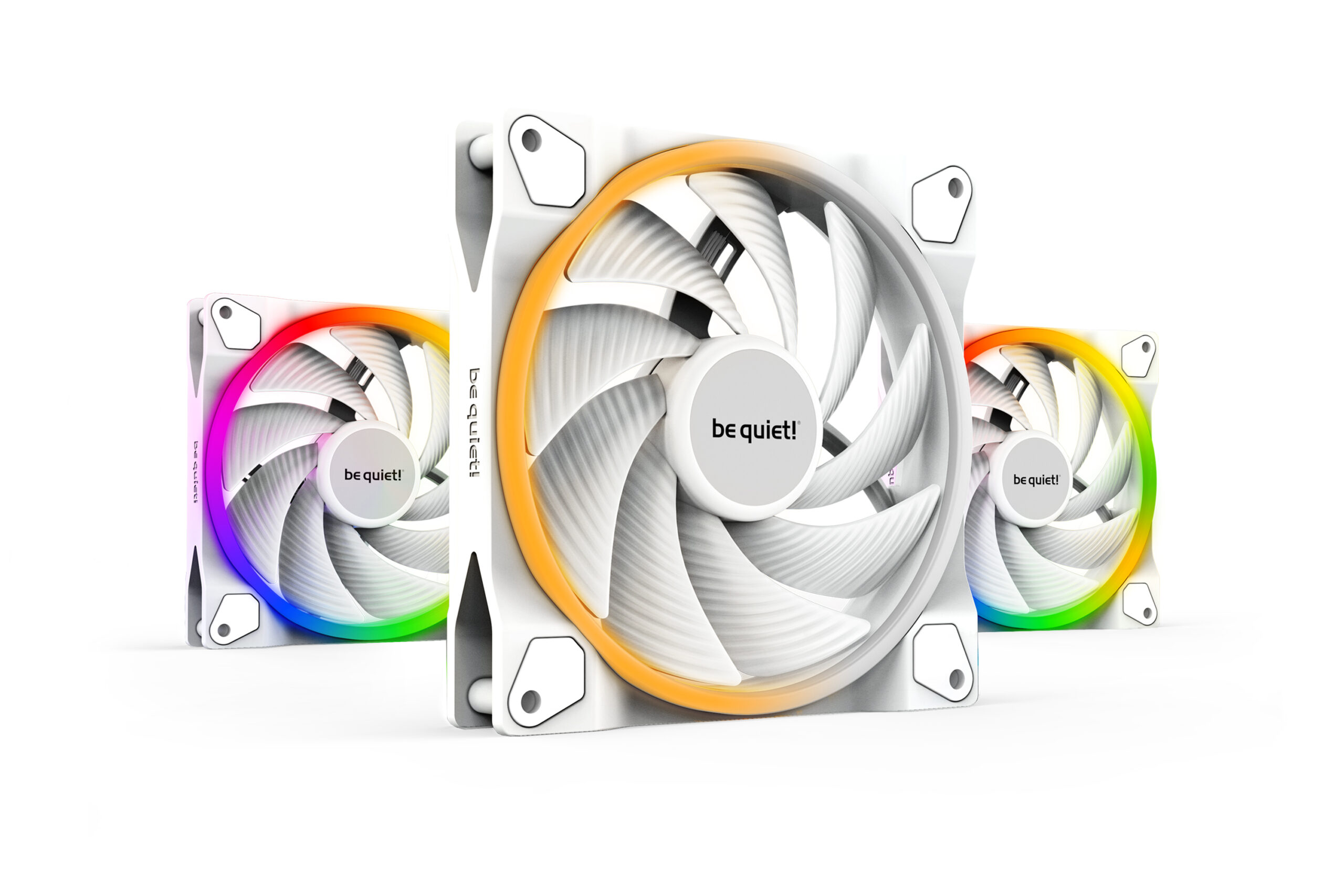 Be Quiet Set 3 ventilatoare ! LIGHT WINGS White140mm 2200 rpm, Rifle bearing, 4-pin PWM, ARGB, BL103