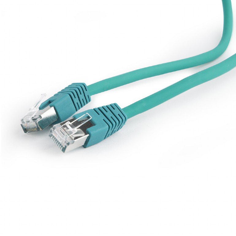Gembird PATCH CORD S/FTP Cat6a, LSZH, cupru, 1 m, verde, AWG27, dublu ecranat, PP6A-LSZHCU-G-1M
