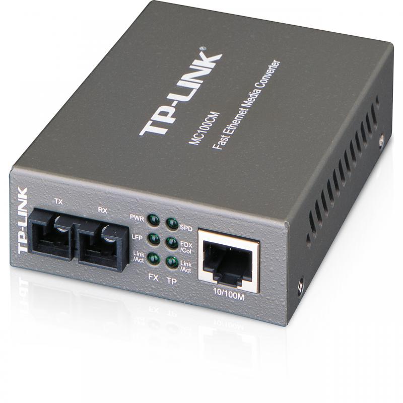 TP-LINK Omada 10/100 Mbps RJ45 to 100 Mbps Multi-mode SC Fiber Converter, Full-duplex, MC100CM