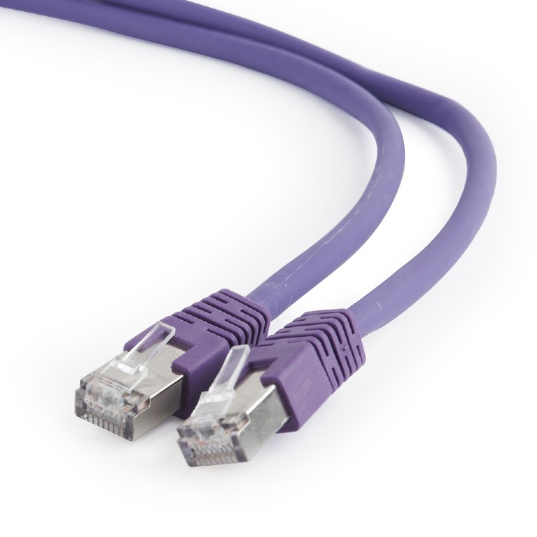 Gembird PATCH CORD S/FTP Cat6a, LSZH, cupru, 1 m, violet, AWG27, dublu ecranat, PP6A-LSZHCU-V-1M