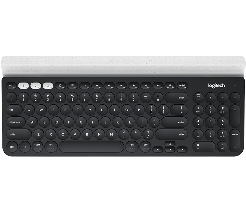 Logitech TASTATURA wireless & bluetooth, multimedia, 1 singur receiver, negru & argintiu, 920-008042
