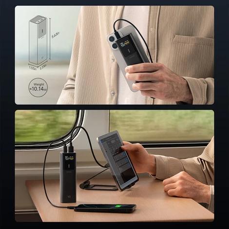 Cuktech POWER BANK P+ Series 1C1A, 10000mAh, 150W, 1 x USB; 1 x USB Type-C, digital, CKPB100PGLBL - imagine 4